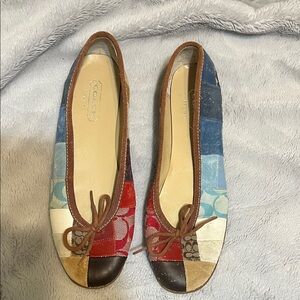 Coach Women's Patchwork Flats - Red, Blue, Brown